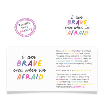Brave When Afraid Sticker and Card - Feminist Friends