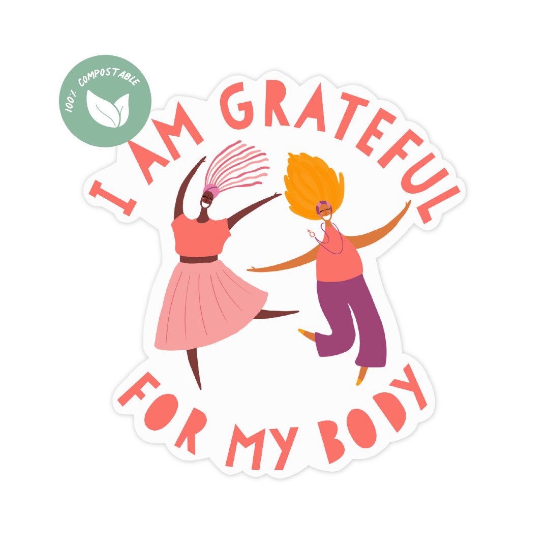 Grateful for my Body Sticker and Card - Feminist Friends