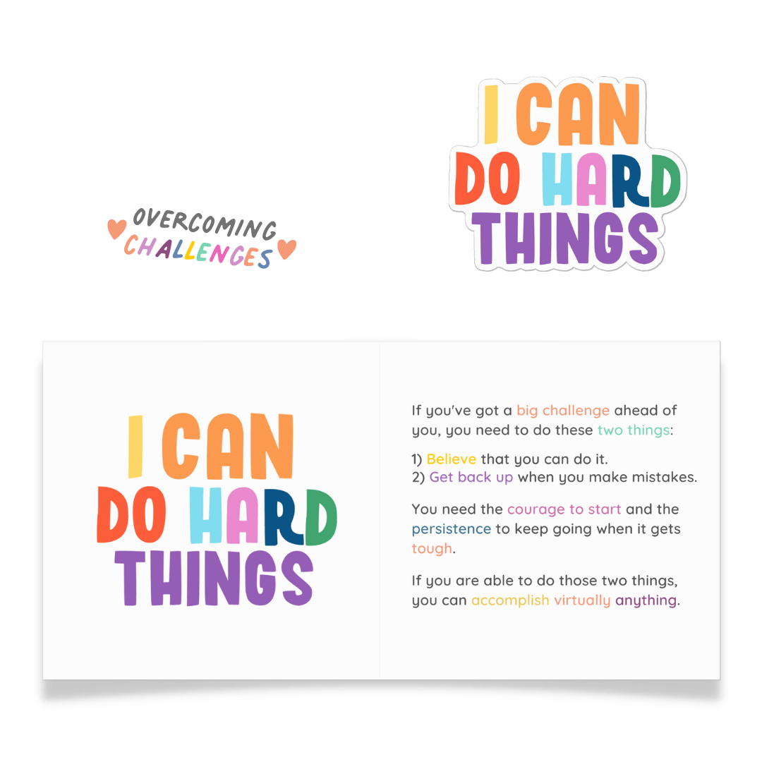 I Can Do Hard Things Sticker and Card - Feminist Friends