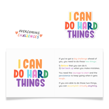 I Can Do Hard Things Sticker and Card - Feminist Friends
