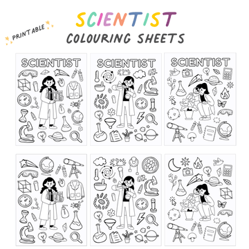 Scientist Colouring Sheets - Printable - Feminist Friends