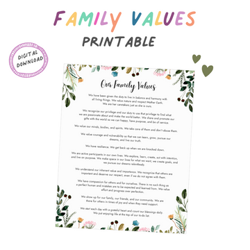 Family Values - Printable