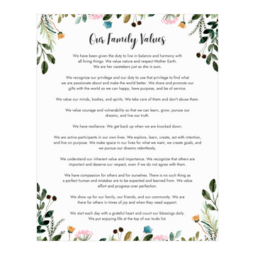 Family Values - Printable