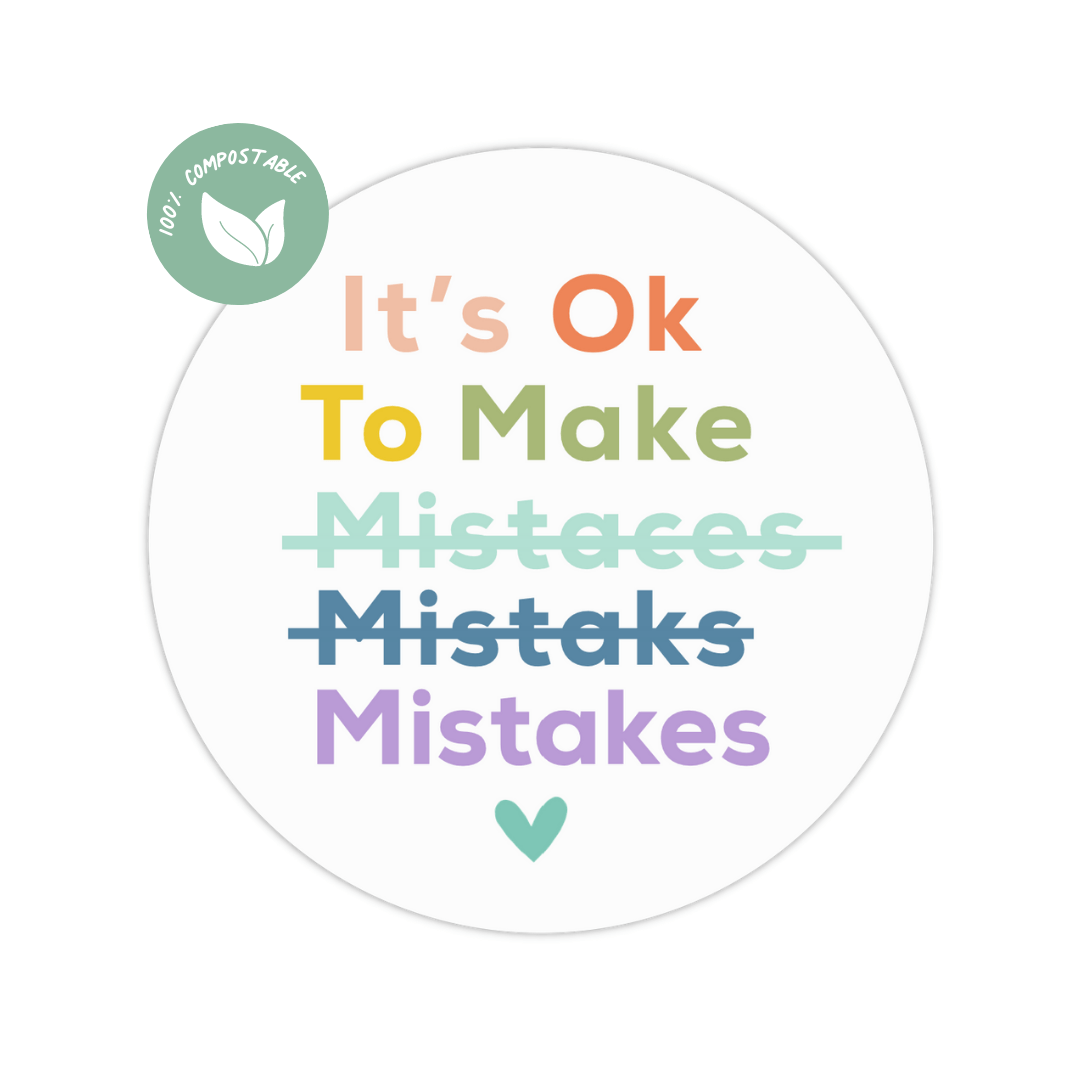 It's Ok To Make Mistakes Sticker and Card - Feminist Friends