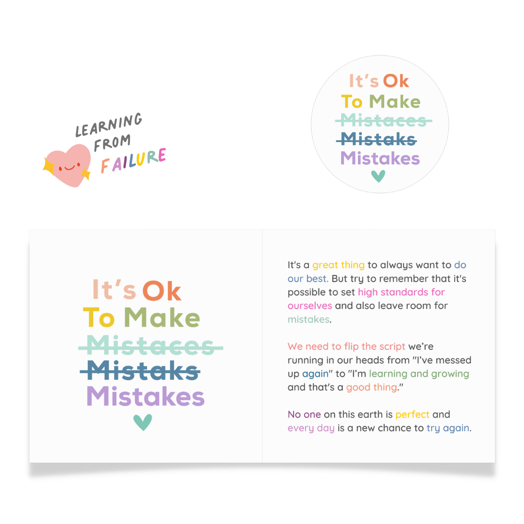 It's Ok To Make Mistakes Sticker and Card - Feminist Friends