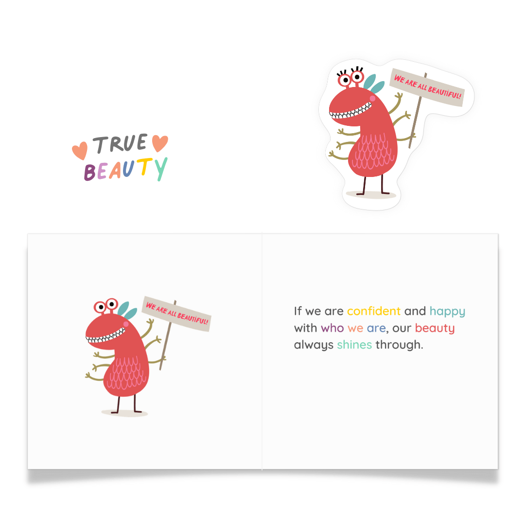 We Are All Beautiful Sticker and Card - Feminist Friends